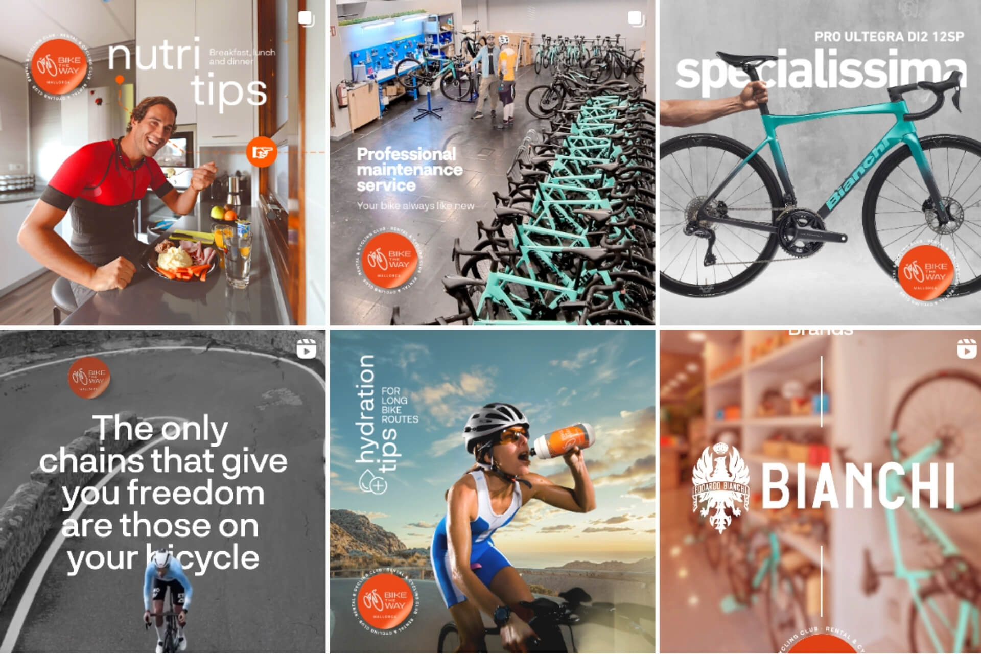 web redes sociales para bike the way creadas por Nice people group