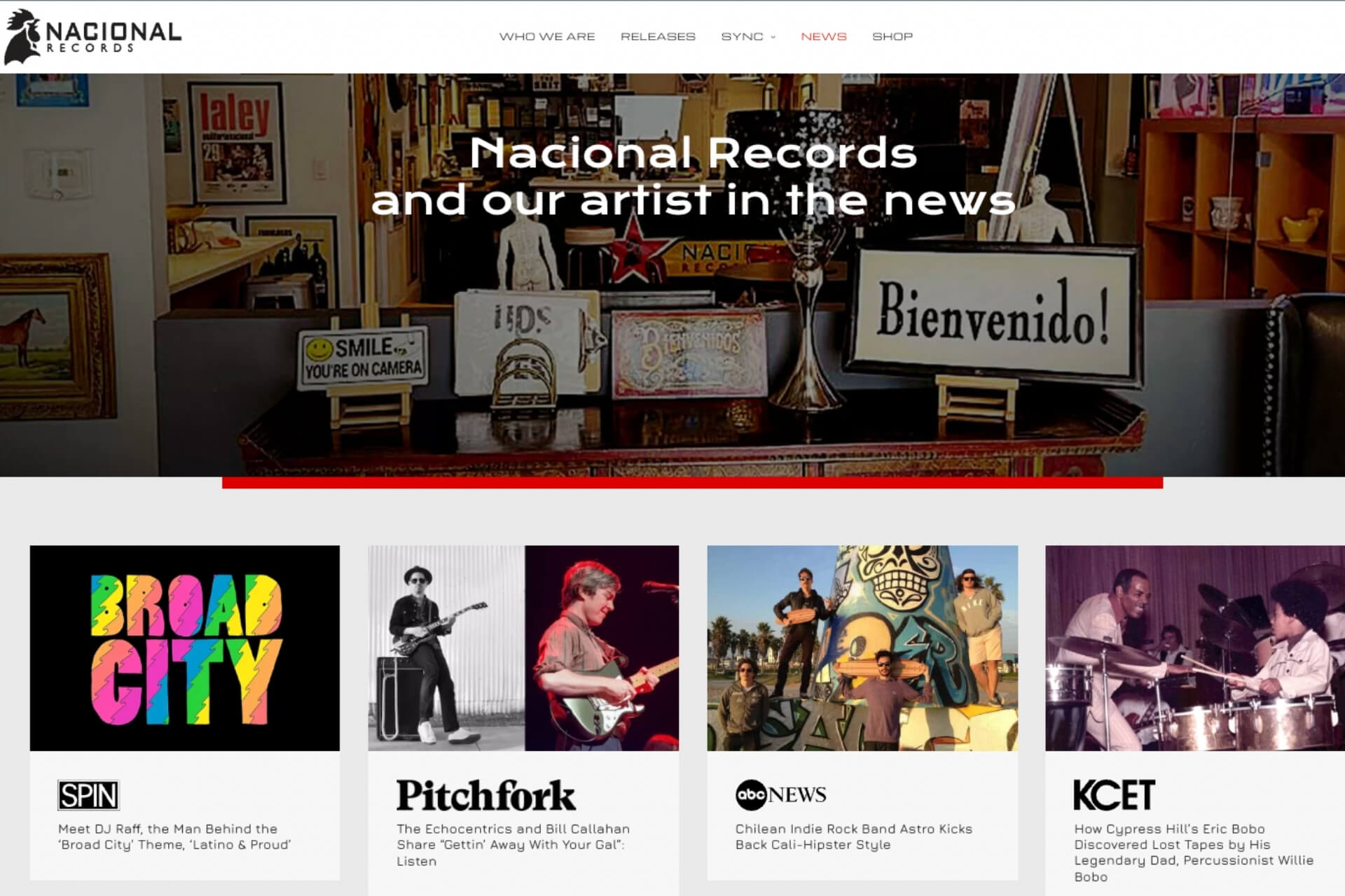 web creada por nice people group para nacional records